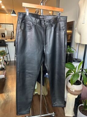 Zara Black Faux Leather Skinny Men’s Jeans